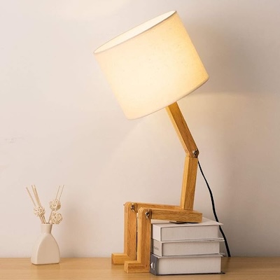 Cute desk lamp to add to desk essentials for a home office.